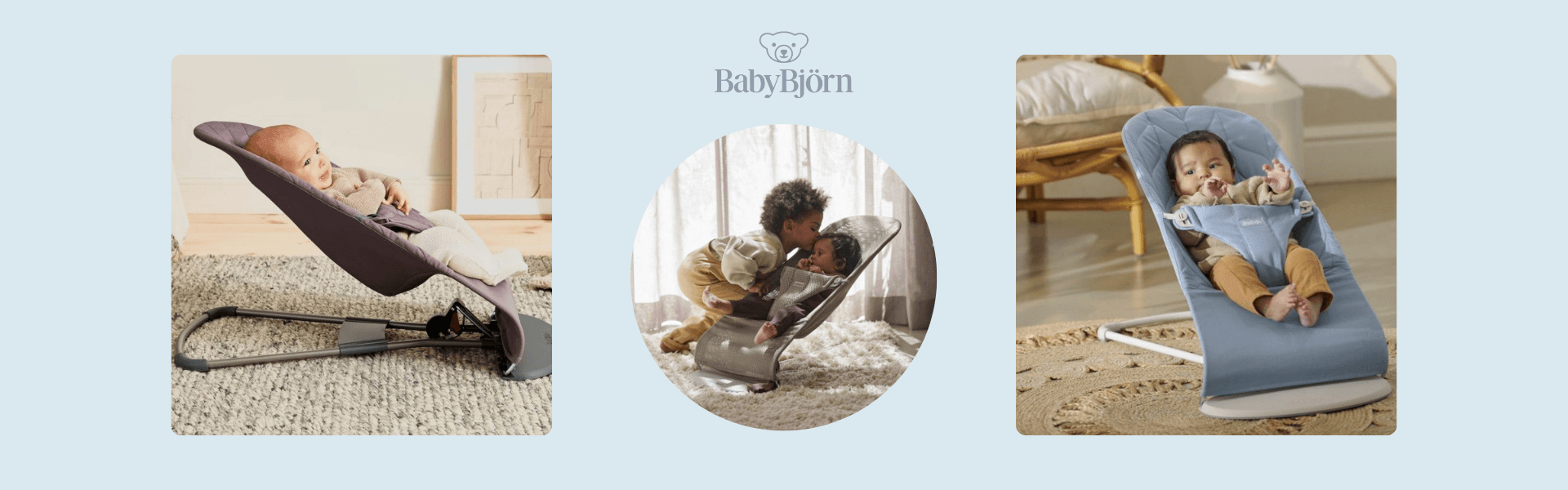 Babies on BabyBjorn bouncers